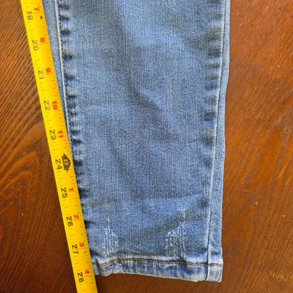 Judy Blue‎ Skinny Jeans High Rise Distressed Lemon Patch Denim Size 15